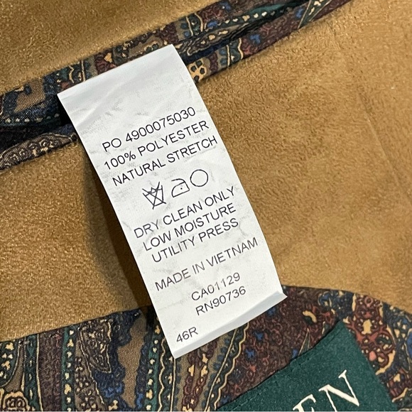 Lauren Ralph Lauren LRL Brown Blazer Sport Coat Paisley Lining Men’s Size 46R - Picture 6 of 6